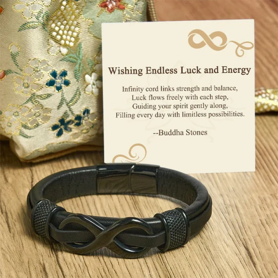Buddha Stones "Wishing Endless Luck and Energy" Endless Knot Bracelet Includes Gift Message Card